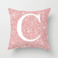 HKM-753427 Metal Letters Peach Skin Fabric Pillow Cover - 45cm Modern Cushion in Multiple Colors
