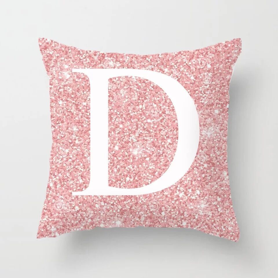 HKM-753427 Metal Letters Peach Skin Fabric Pillow Cover - 45cm Modern Cushion in Multiple Colors