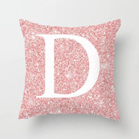 HKM-753427 Metal Letters Peach Skin Fabric Pillow Cover - 45cm Modern Cushion in Multiple Colors