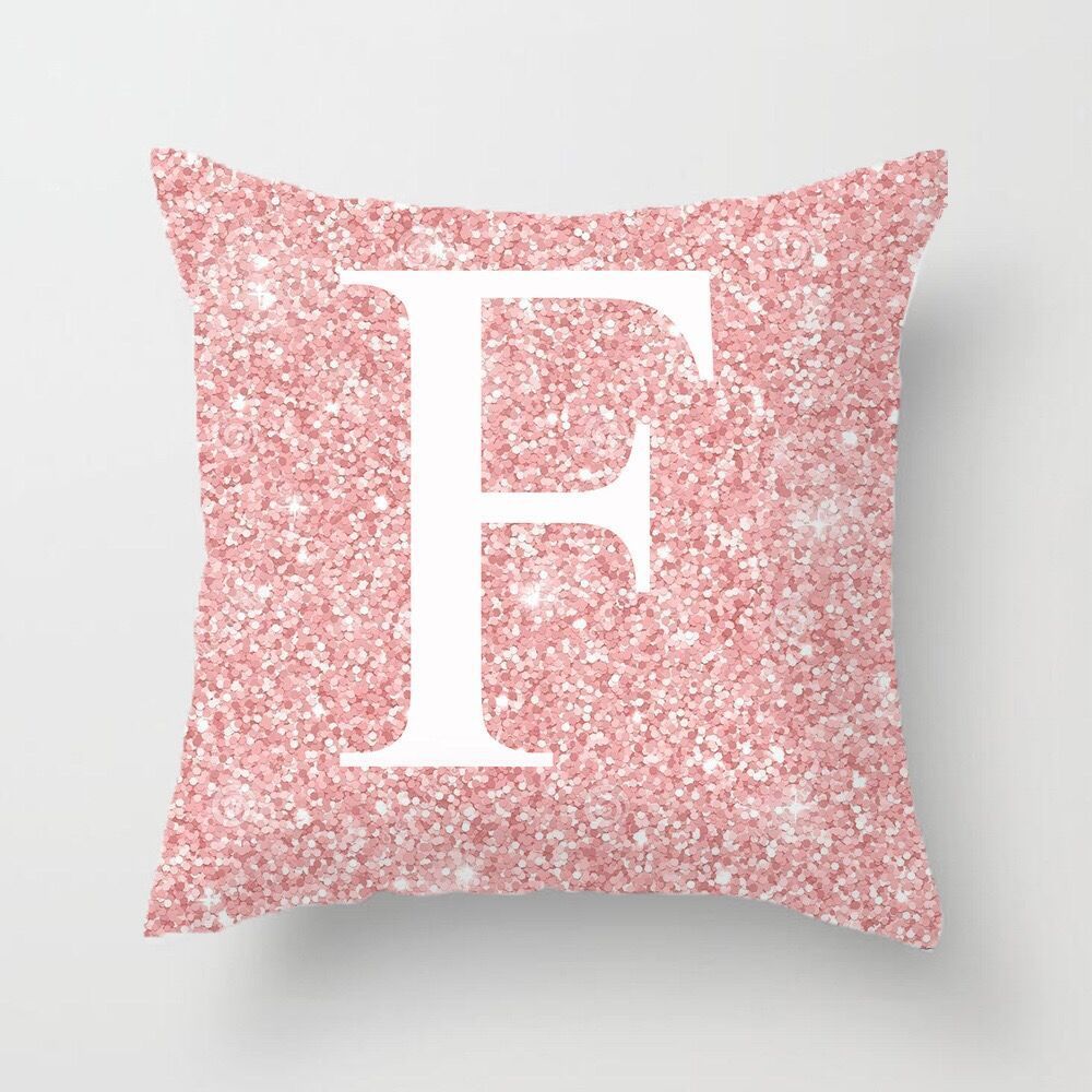 HKM-753427 Metal Letters Peach Skin Fabric Pillow Cover - 45cm Modern Cushion in Multiple Colors