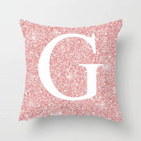 HKM-753427 Metal Letters Peach Skin Fabric Pillow Cover - 45cm Modern Cushion in Multiple Colors