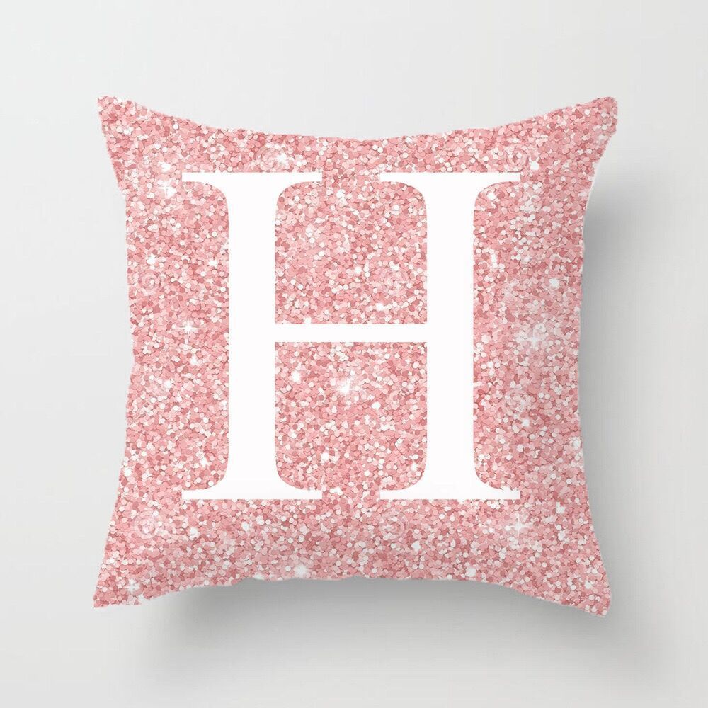 HKM-753427 Metal Letters Peach Skin Fabric Pillow Cover - 45cm Modern Cushion in Multiple Colors