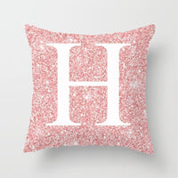 HKM-753427 Metal Letters Peach Skin Fabric Pillow Cover - 45cm Modern Cushion in Multiple Colors