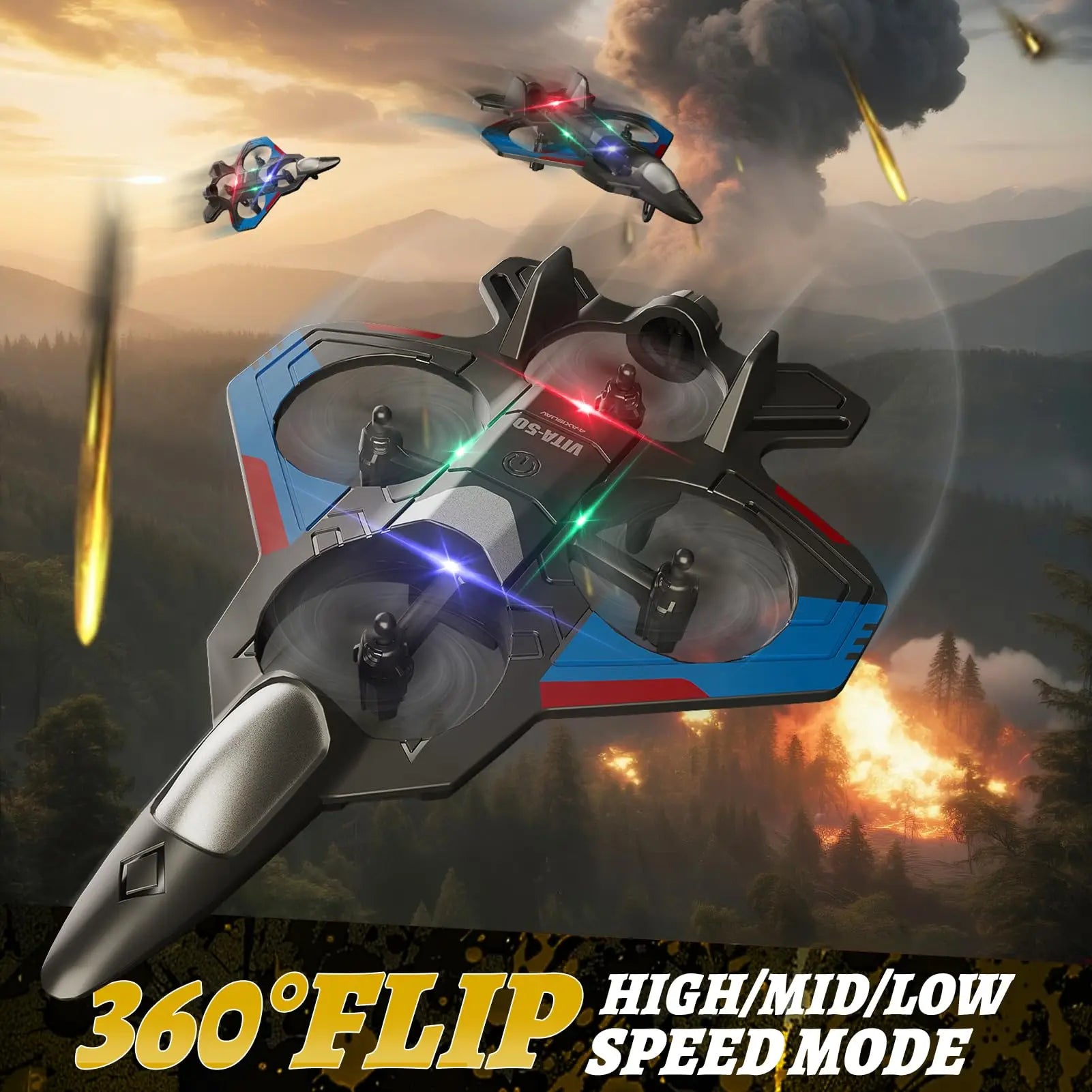 HKM-753427 Remote Control Airplane Toy for Kids, EPT Model, Indoor & Outdoor Use, 6 Channels, Ready-to-Fly
