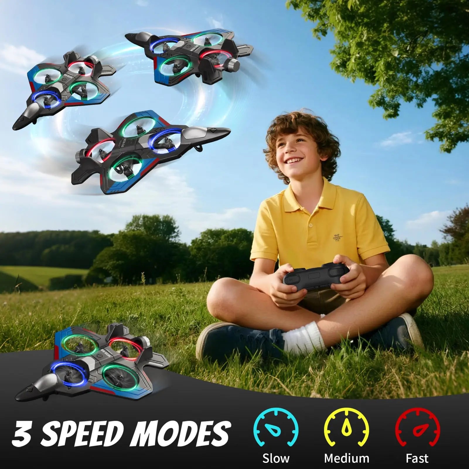HKM-753427 Remote Control Airplane Toy for Kids, EPT Model, Indoor & Outdoor Use, 6 Channels, Ready-to-Fly