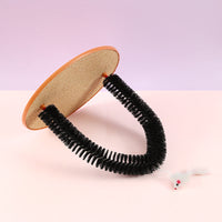 HKM-753491 Multi-Functional Cat Grooming and Scratch Post with Plush Mouse Toy