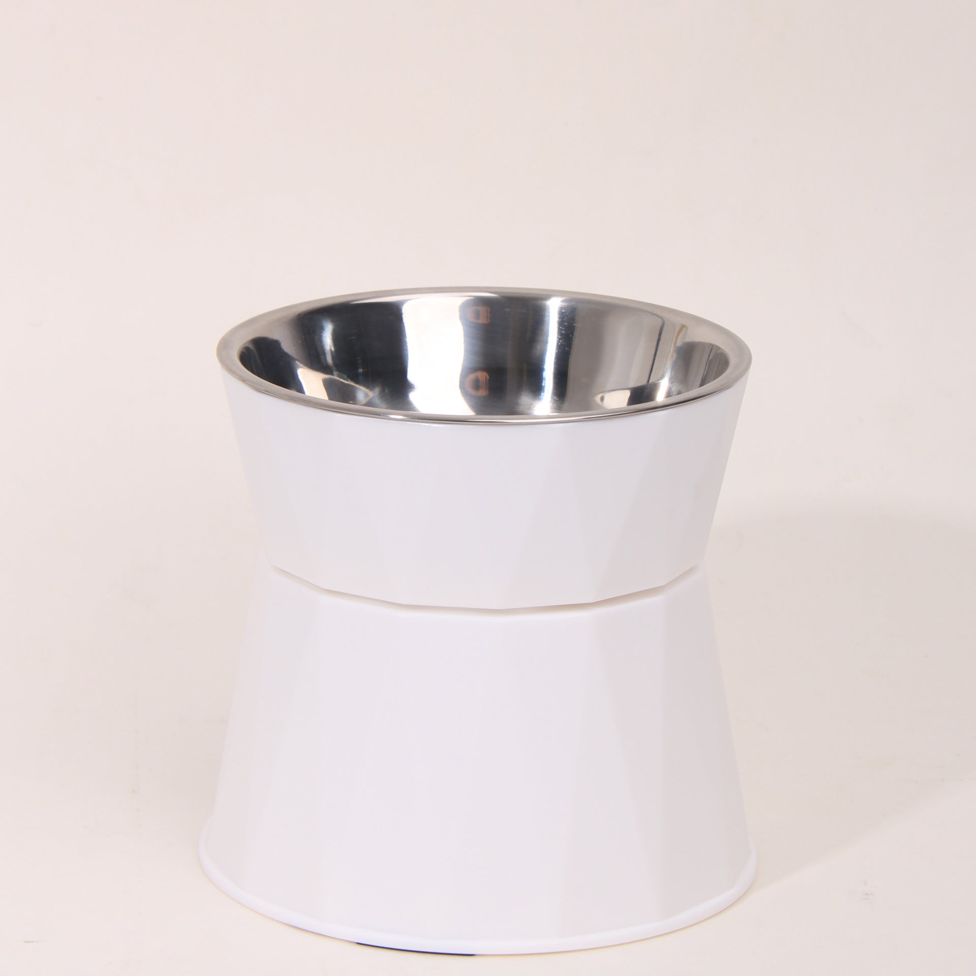 HKM-753491 Stainless Steel Pet Bowl with High Foot Neck Protection for Cats - Available in Pink, Blue, White