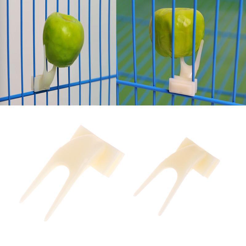 HKM-753555 Bird Fruit Forks for Small Animals - Plastic, 3.5cm Height, Easy to Clean and Refill, Set of 2