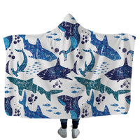 HKM-753619 Cozy Shark, Tortoise, and Crab Hooded Blanket for Kids