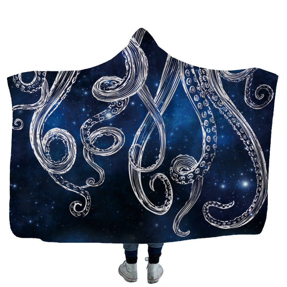 HKM-753619 Cozy Shark, Tortoise, and Crab Hooded Blanket for Kids