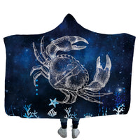 HKM-753619 Cozy Shark, Tortoise, and Crab Hooded Blanket for Kids