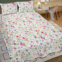 HKM-753619 Lightweight Red Floral 3-Piece Microfiber Quilt Set for All Seasons in Twin, Full, Queen, King Sizes