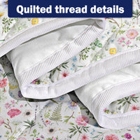 HKM-753619 Lightweight Red Floral 3-Piece Microfiber Quilt Set for All Seasons in Twin, Full, Queen, King Sizes