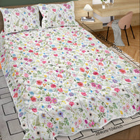 HKM-753619 Lightweight Red Floral 3-Piece Microfiber Quilt Set for All Seasons in Twin, Full, Queen, King Sizes
