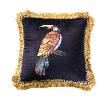 HKM-753683 Rainforest Geometric Print Velvet Pillowcase - Soft Velvet Fabric Cover
