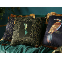 HKM-753683 Rainforest Geometric Print Velvet Pillowcase - Soft Velvet Fabric Cover