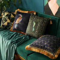 HKM-753683 Rainforest Geometric Print Velvet Pillowcase - Soft Velvet Fabric Cover