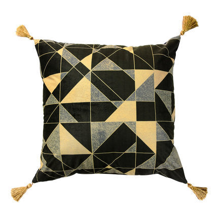 HKM-753683 Rainforest Geometric Print Velvet Pillowcase - Soft Velvet Fabric Cover