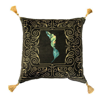 HKM-753683 Rainforest Geometric Print Velvet Pillowcase - Soft Velvet Fabric Cover