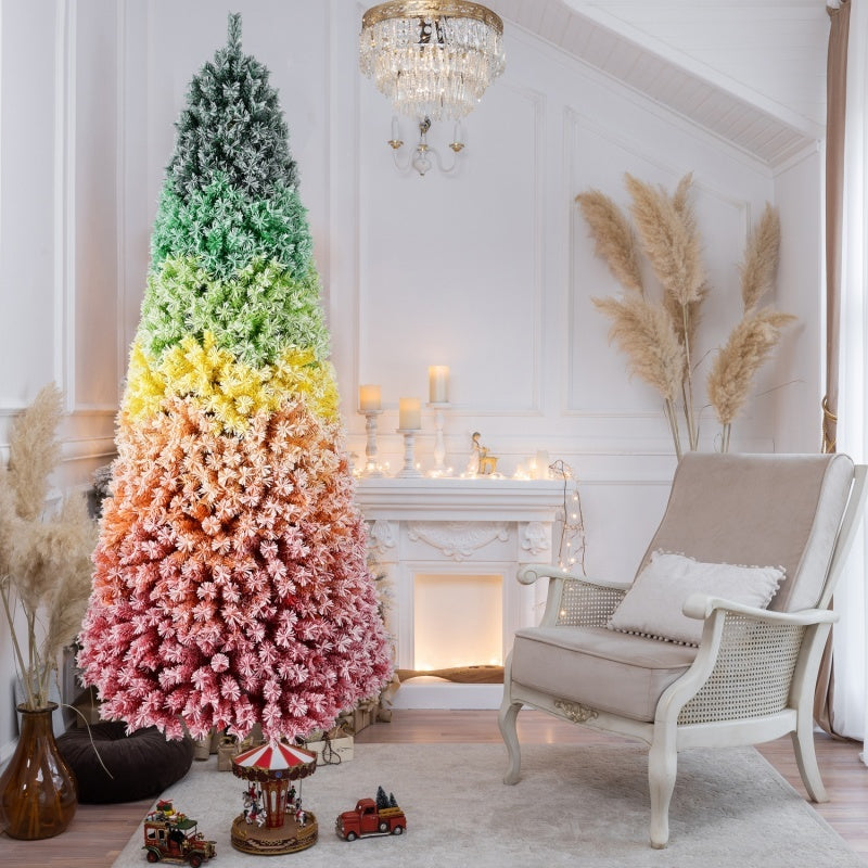 HKM-753747 Colorful Rainbow Artificial Christmas Tree - 6FT & 7.5FT with PVC Branch Tips