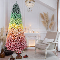 HKM-753747 Colorful Rainbow Artificial Christmas Tree - 6FT & 7.5FT with PVC Branch Tips