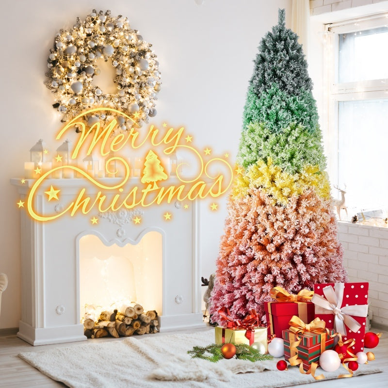 HKM-753747 Colorful Rainbow Artificial Christmas Tree - 6FT & 7.5FT with PVC Branch Tips