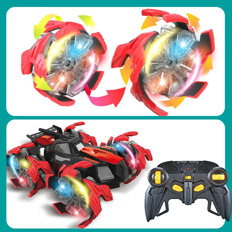 HKM-753875 4CH 2.4GHz Remote Control RC Rotating Stunt Car, Climbing Toy for Ages 5 and Up, 1:16 Scale, Ready-to-Go