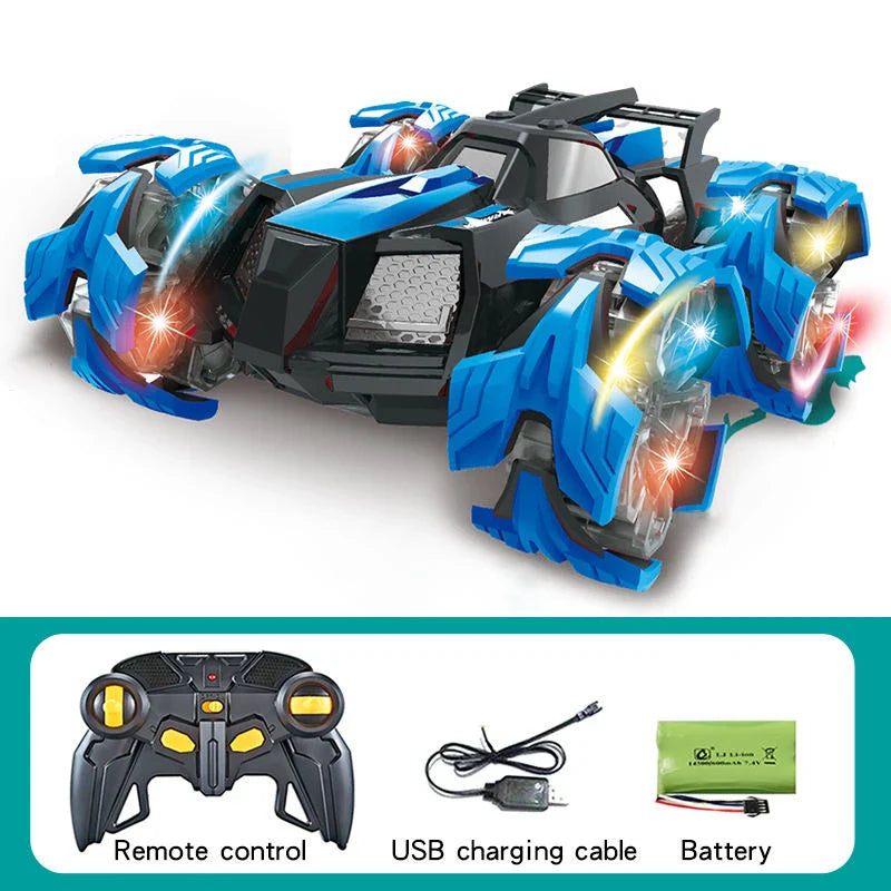 HKM-753875 4CH 2.4GHz Remote Control RC Rotating Stunt Car, Climbing Toy for Ages 5 and Up, 1:16 Scale, Ready-to-Go