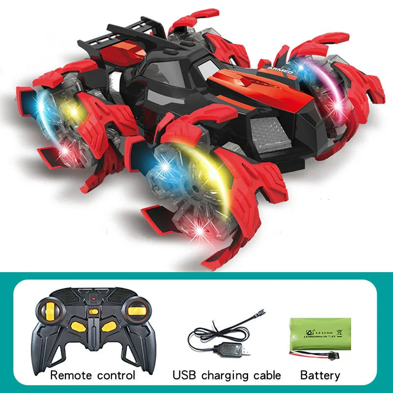 HKM-753875 4CH 2.4GHz Remote Control RC Rotating Stunt Car, Climbing Toy for Ages 5 and Up, 1:16 Scale, Ready-to-Go