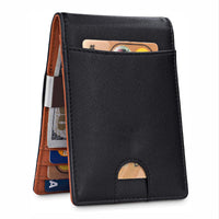 HKM-753875 Genuine Leather RFID Card Holder for Men and Women – Anti-Theft Design, Multiple Color Options
