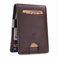 HKM-753875 Genuine Leather RFID Card Holder for Men and Women – Anti-Theft Design, Multiple Color Options