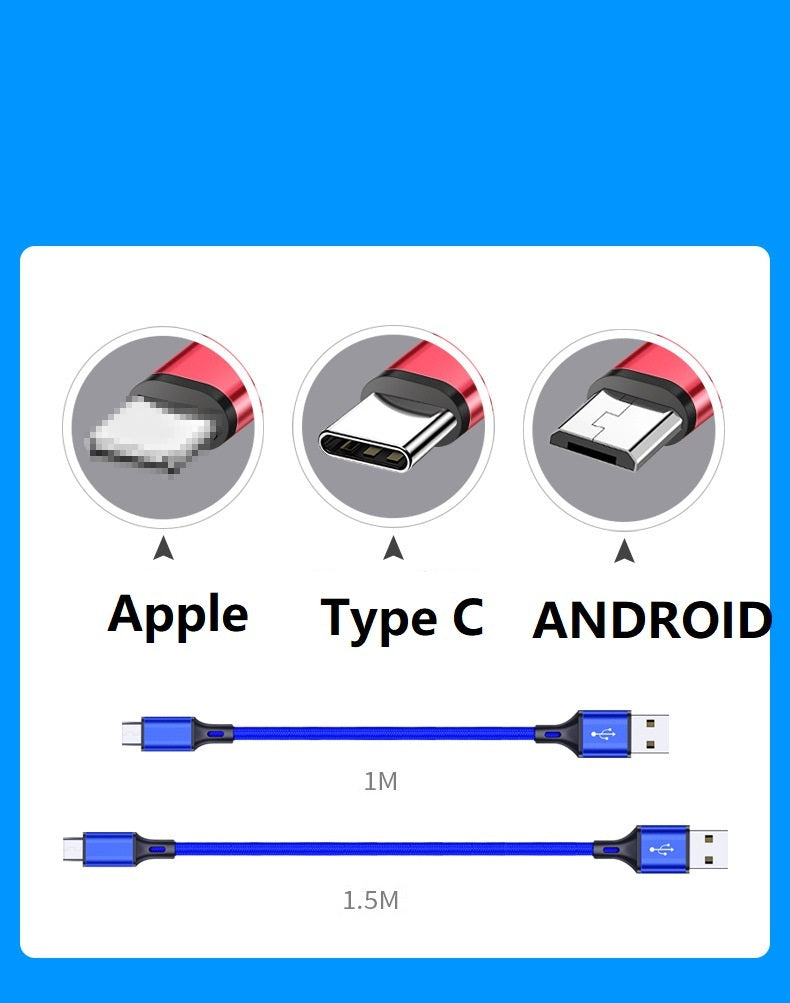 HKM-754003 2m USB Data Cable for Apple, Android, and TYPE-C Devices