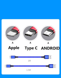 HKM-754003 2m USB Data Cable for Apple, Android, and TYPE-C Devices