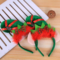 HKM-754067 Festive Elf Headband with Colorful Feathers and Sequins - 12X25CM