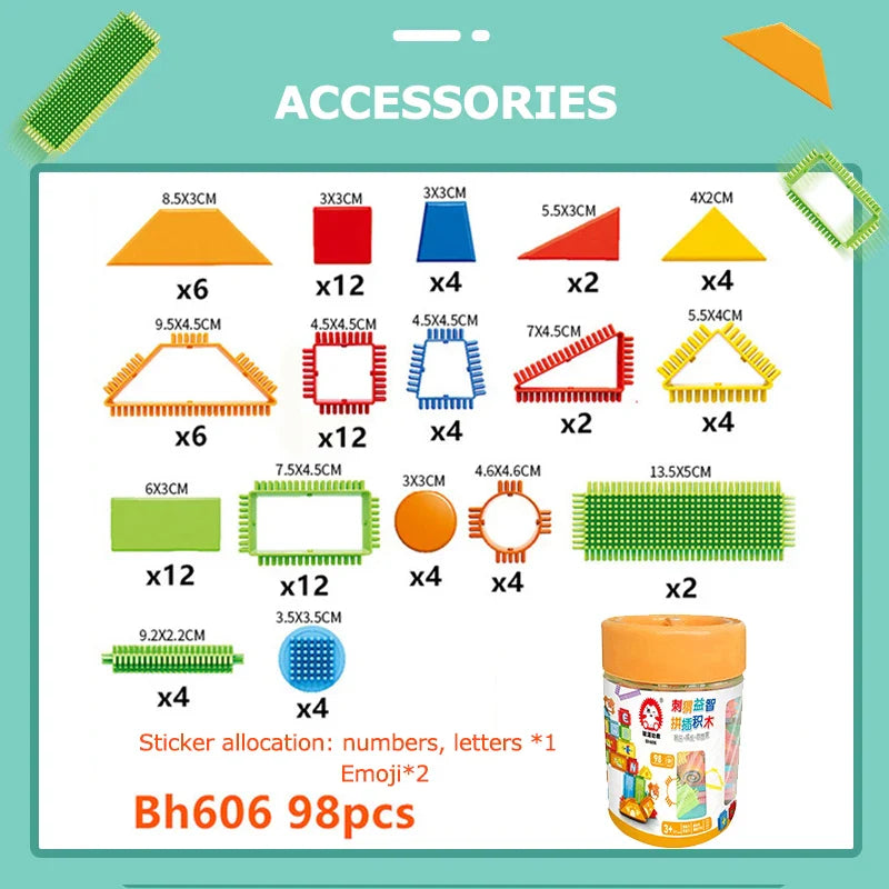 HKM-754195 98pcs DIY Building Block Set for Creative Play - Educational Construction Puzzle Toys for Ages 3+