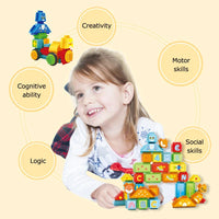 HKM-754195 98pcs DIY Building Block Set for Creative Play - Educational Construction Puzzle Toys for Ages 3+