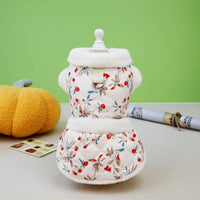 HKM-754259 Cozy Autumn and Winter Cat Clothes in White and Pink - Cotton Velvet Material, Multiple Sizes Available