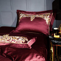 HKM-754387 Embroidered Cotton Quilt Cover Set with Floral Design for 1.8m Bed