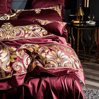 HKM-754387 Embroidered Cotton Quilt Cover Set with Floral Design for 1.8m Bed
