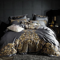 HKM-754387 Embroidered Cotton Quilt Cover Set with Floral Design for 1.8m Bed