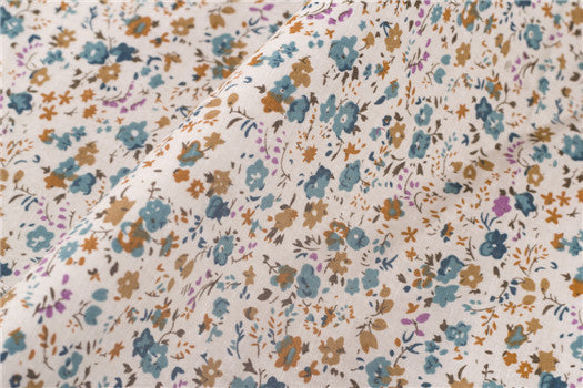 HKM-754451 Cotton Floral Printed Fabric for Clothing - 100% Cotton, 160cm Width, 90g/㎡