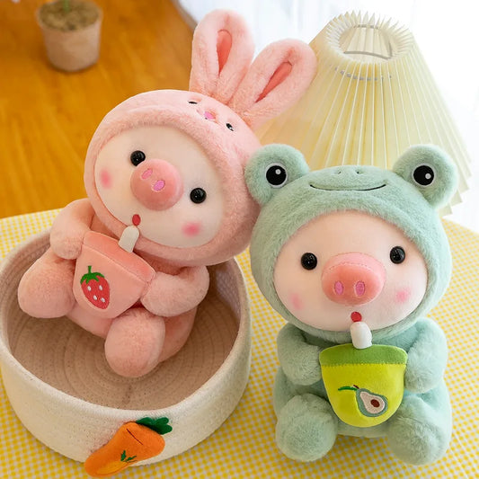 KTX-754451 Dog Bubble Tea Cup Plush Toy - Soft Stuffed Boba Animal Doll, Milk Tea Pillow for Kids 2 to 14 Years
