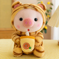 HKM-754451 Dog Bubble Tea Cup Plush Toy - Soft Stuffed Boba Animal Doll, Milk Tea Pillow for Kids 2 to 14 Years