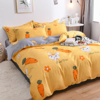 HKM-754771 Aloe Cotton Nordic Style Bed Sheet and Duvet Cover Set - Four-Piece Bedding Ensemble for Single or Double Beds