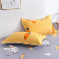 HKM-754771 Aloe Cotton Nordic Style Bed Sheet and Duvet Cover Set - Four-Piece Bedding Ensemble for Single or Double Beds