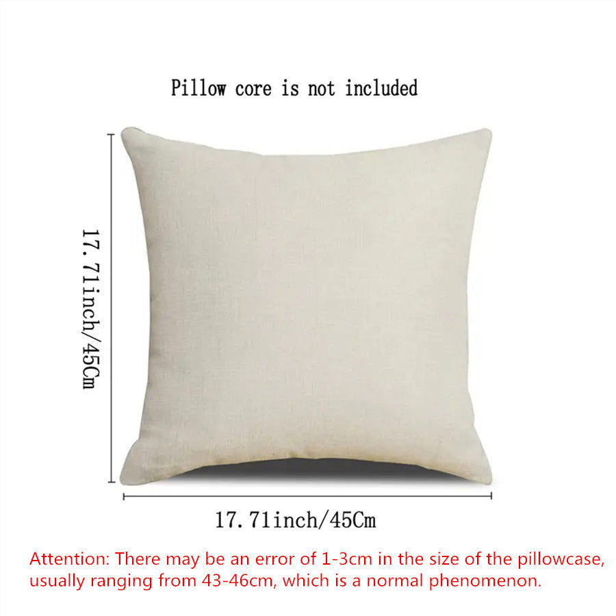 HKM-754771 Dandelion Print Linen Pillow Cover, 45x45cm Modern Decorative Cushion for Sofa and Bedroom