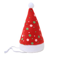 HKM-754771 Multicolor Pet Christmas Hat with Stripes and Plaid Patterns