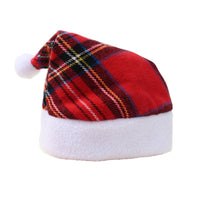 HKM-754771 Multicolor Pet Christmas Hat with Stripes and Plaid Patterns