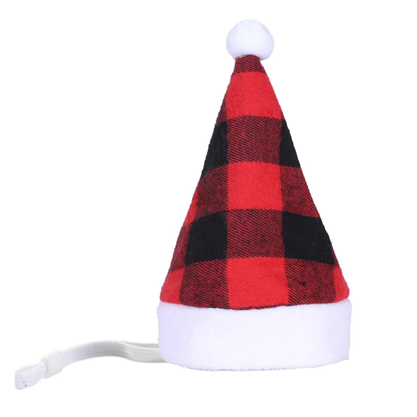 HKM-754771 Multicolor Pet Christmas Hat with Stripes and Plaid Patterns