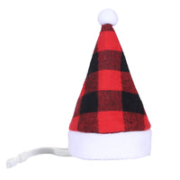 HKM-754771 Multicolor Pet Christmas Hat with Stripes and Plaid Patterns